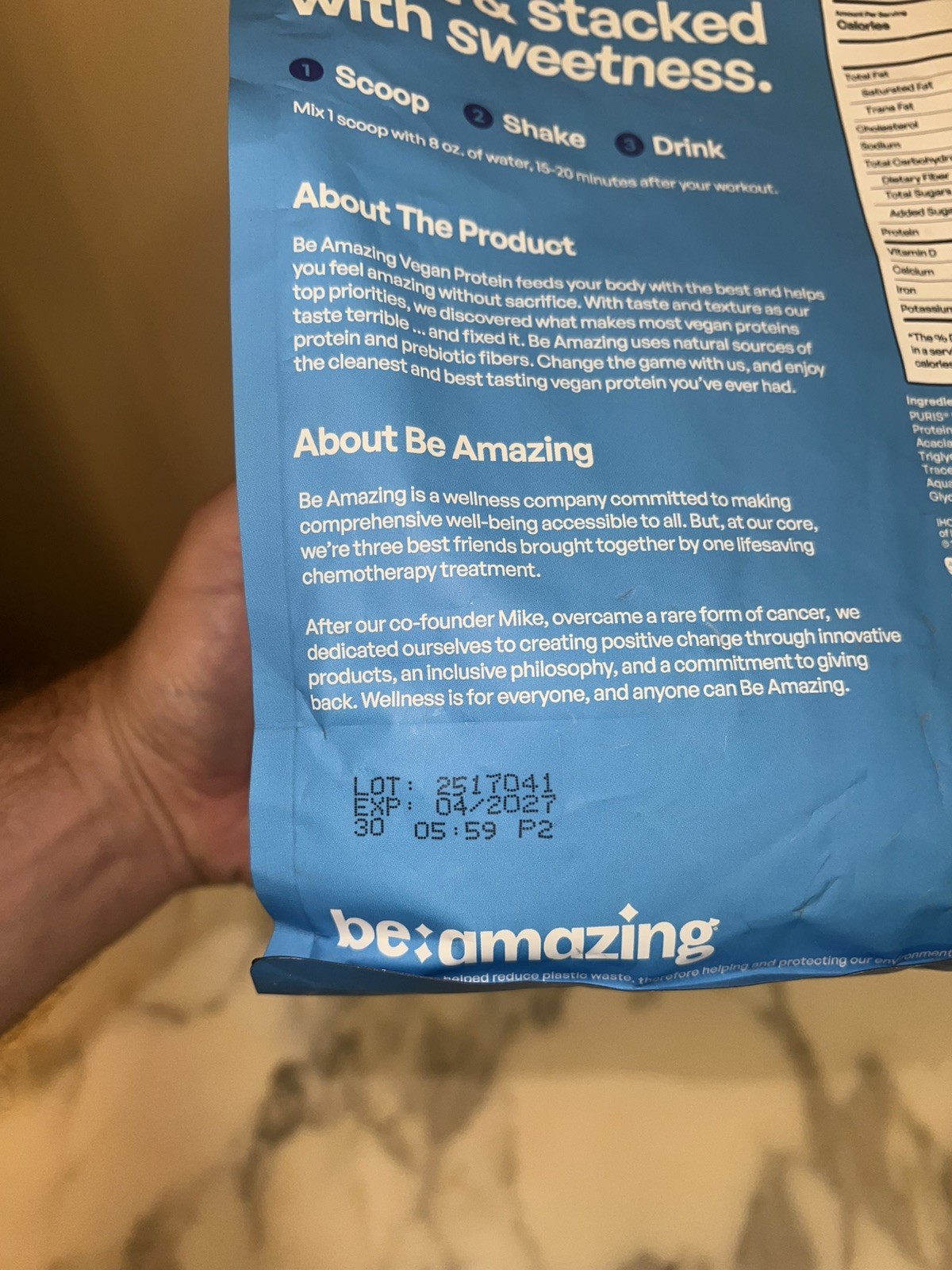 Be Amazing Vegan Plant-Based Protein Powder – Double Blueberry Pancakes – 04/27