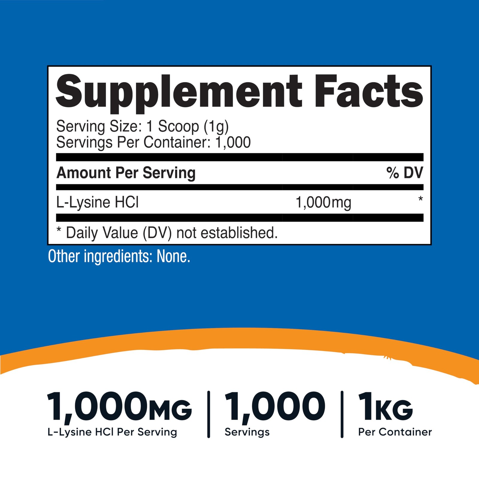 Nutricost L-Lysine Powder 1KG (2.2lbs) – Pure 2.23 Pound (Pack of 1)