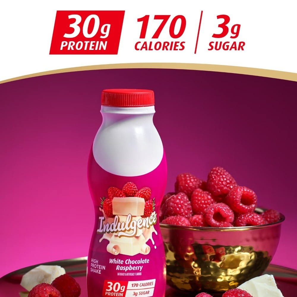 Indulgence Shake, White Chocolate Raspberry, 30g Protein, 11.5 Fl Oz, 12 Ct