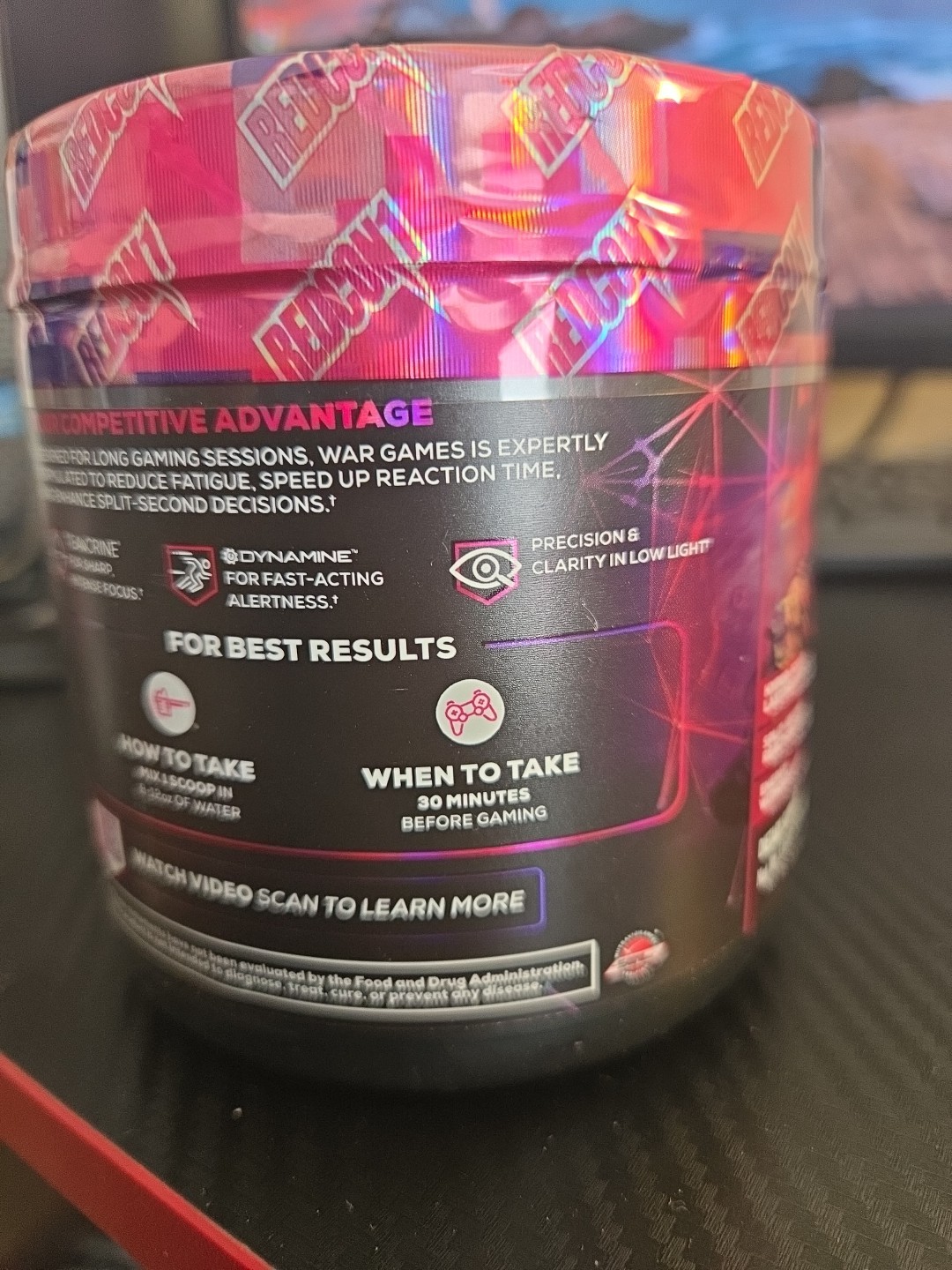 RARE Redcon1 War Games Pre Workout Bubble Gum Gaming Exp 12/26 5.6 oz.