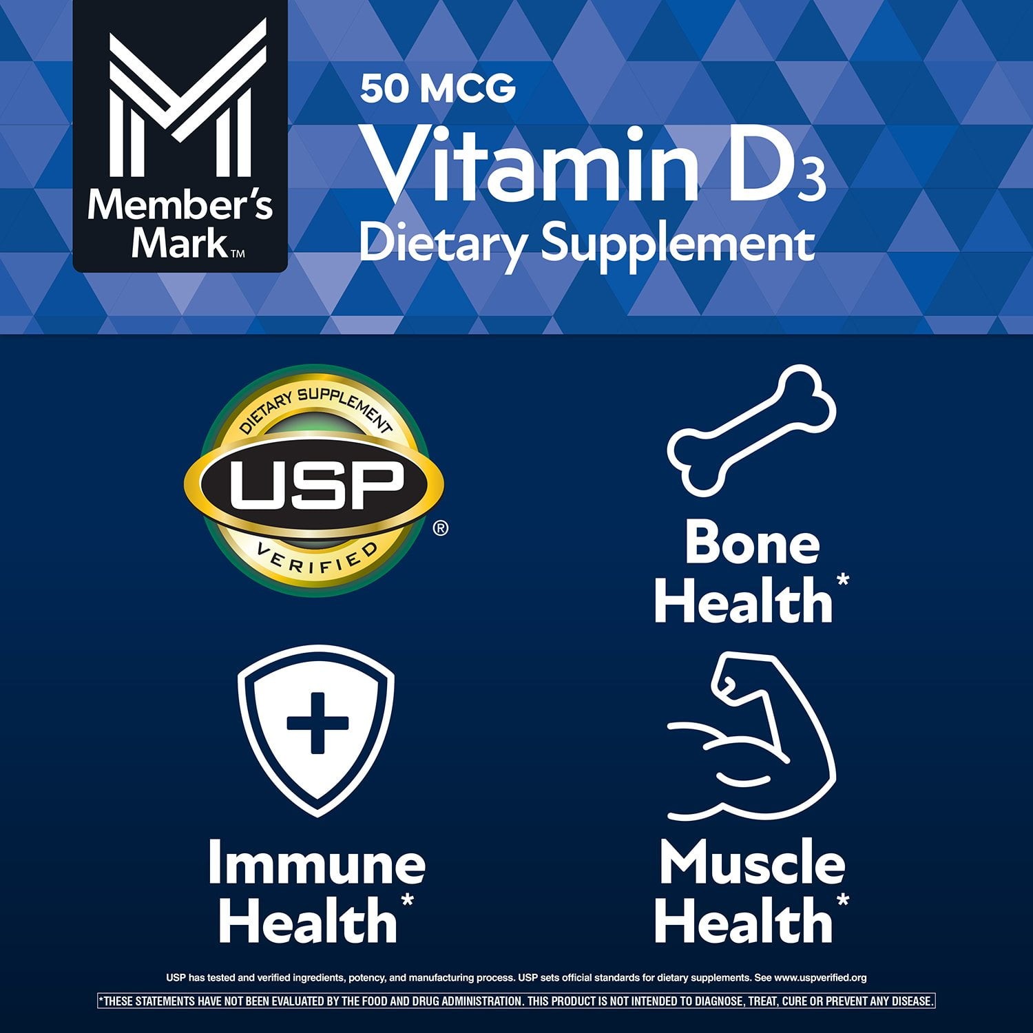 Member’s Mark Vitamin D3, 50 mcg, Dietary Supplement ( 400 ct )