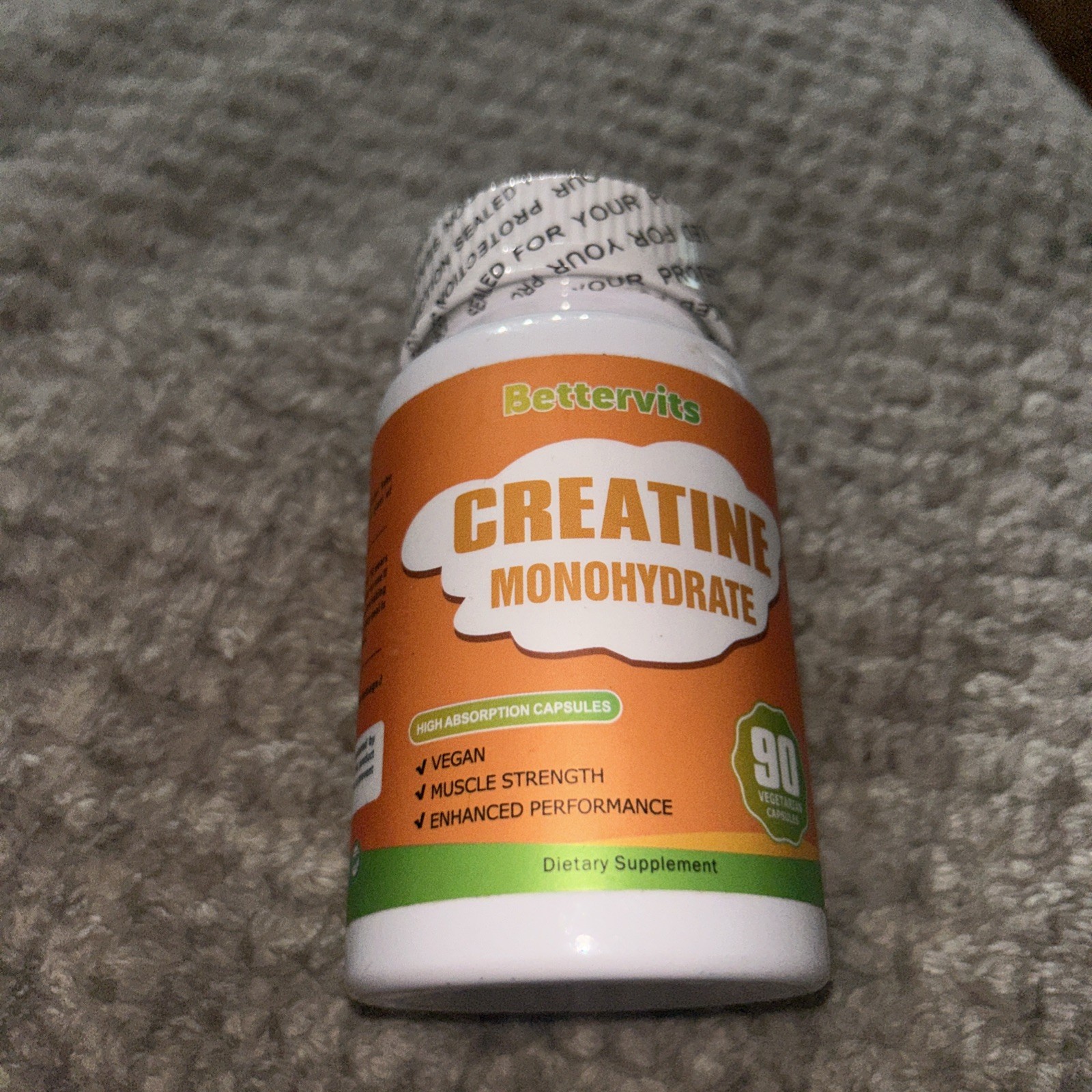 Creatine Monohydrate 90 Vegan Capsules, High Absorption, Muscle Growth