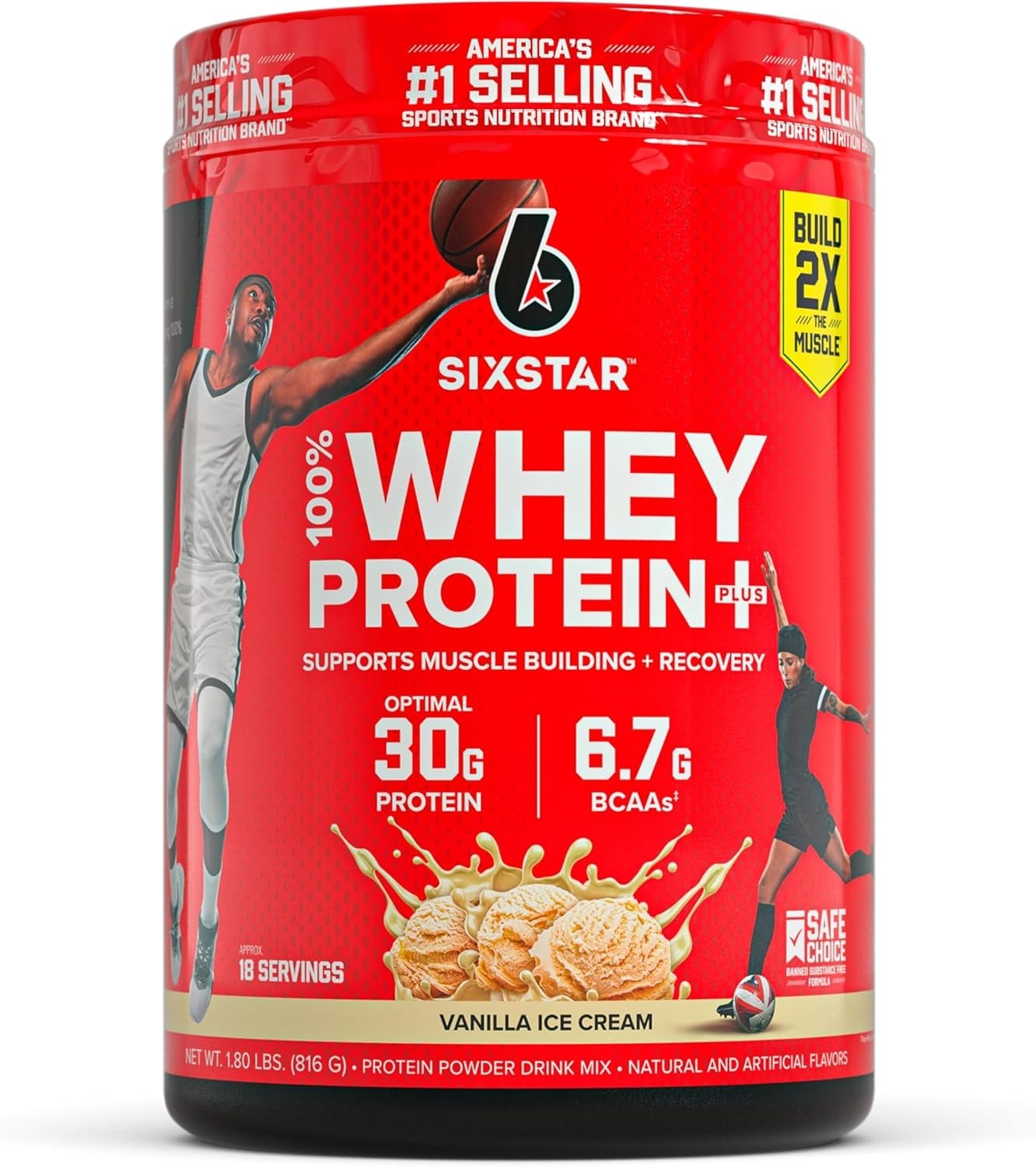 1.8 lbs Vanilla Cream Whey Protein with BCAAs – Ultimate Muscle Building Formula