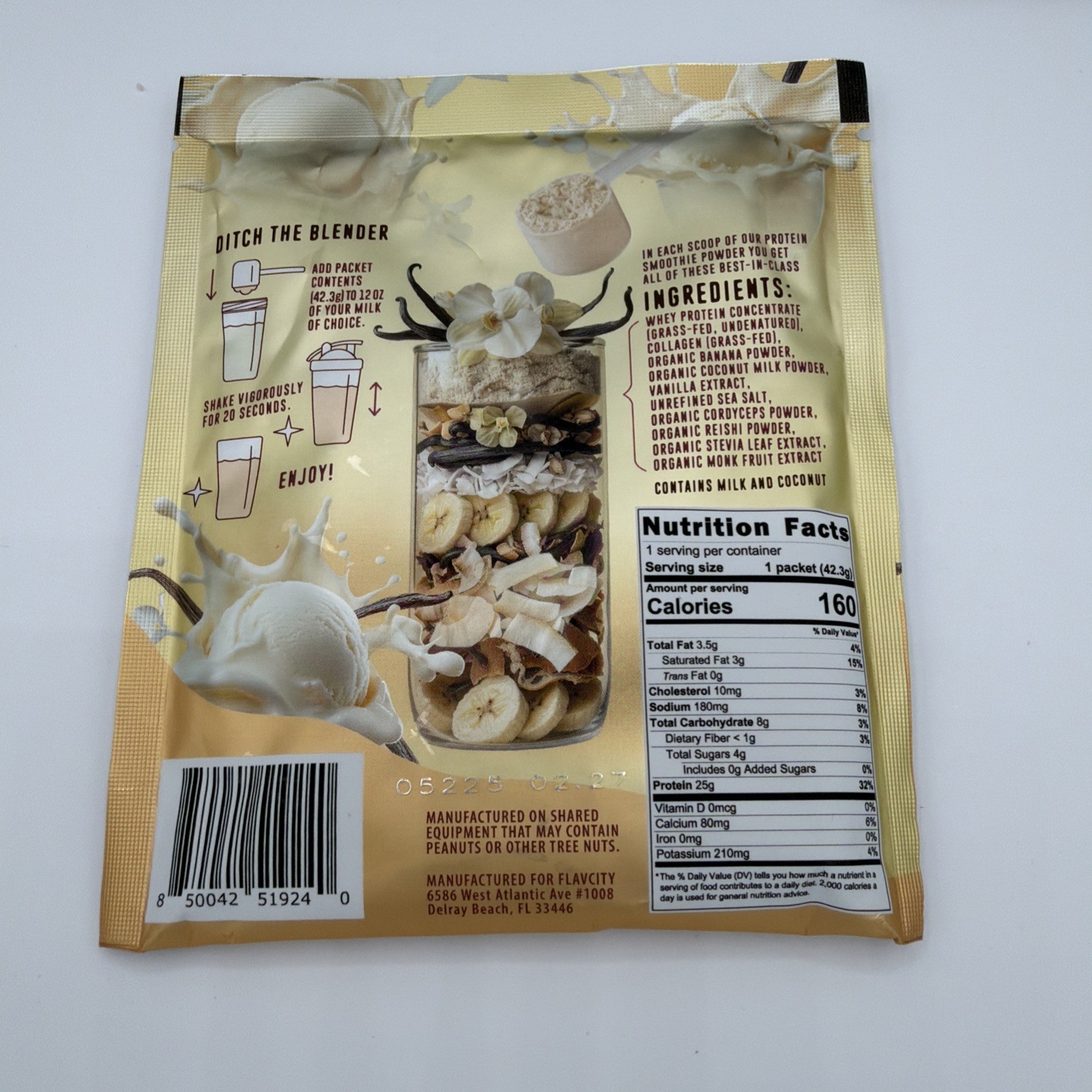 FlavCity All In One ProteinSmoothie Powder Variety Flavors Travel ON GO 5 Pkgs