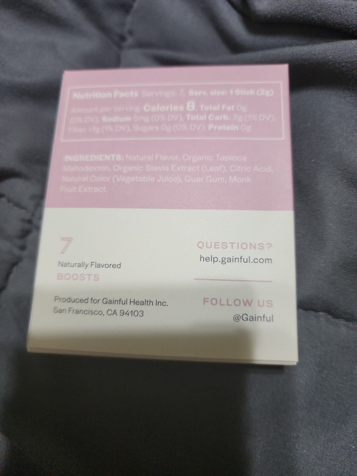 NEW Gainful Flavor Boost Packets Strawberry Cream 7 packets/1 box