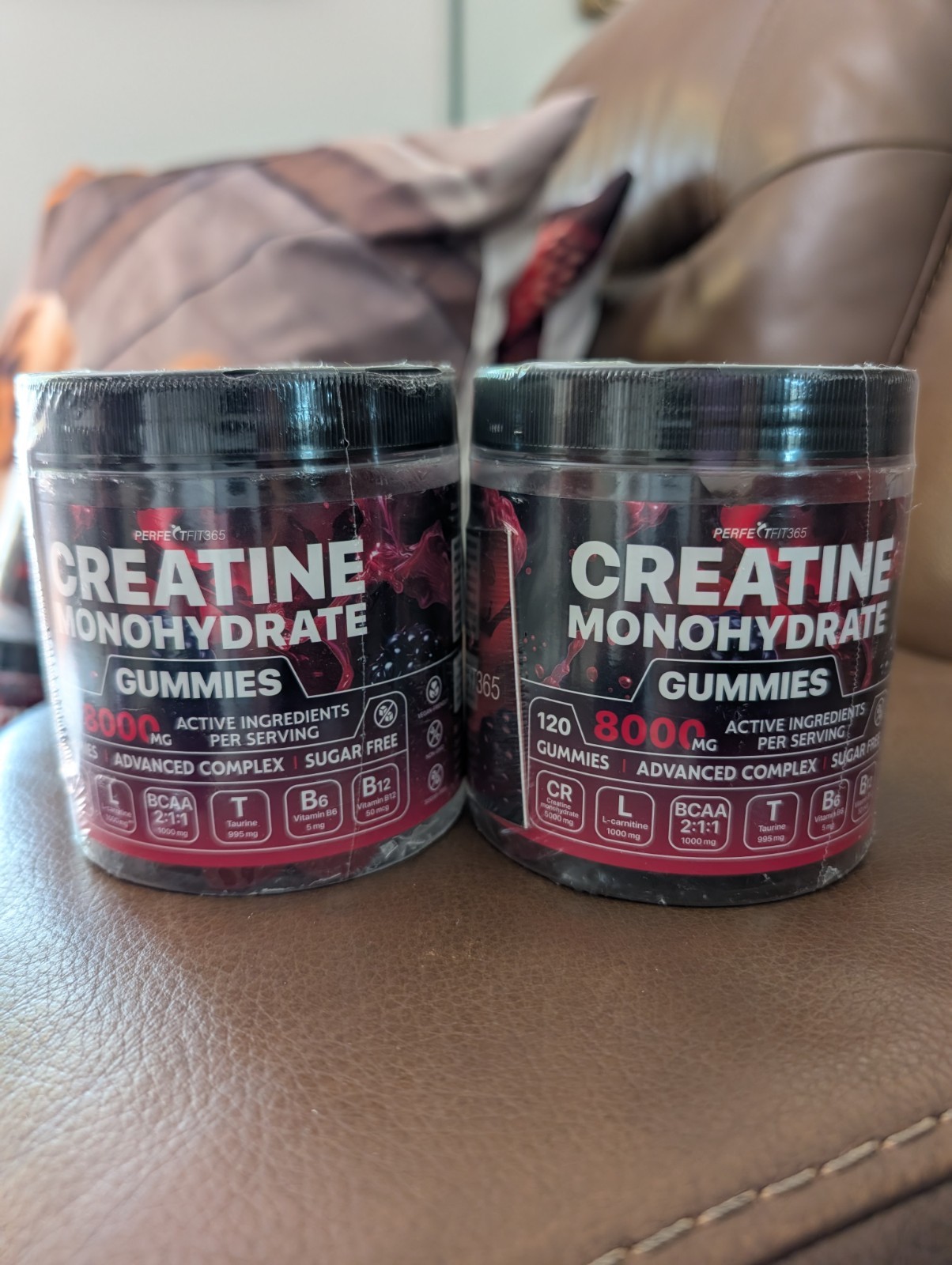 2 pack PERFECTFIT365 Creatine Monohydrate Gummies 120ct 8000mg Sugar-Free Vegan