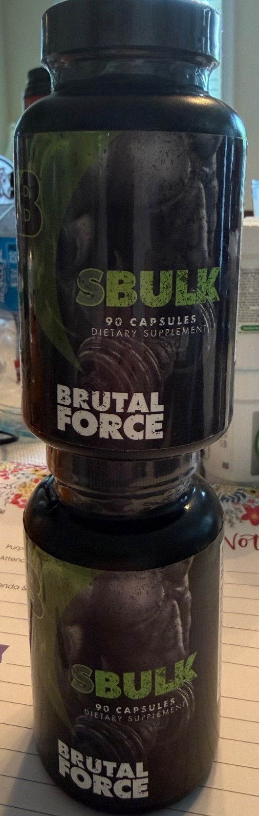 2 NEW Sealed Brutal Force SBulk 90ct Capsules Muscle Bulk/Lean Gainer 180 In ALL