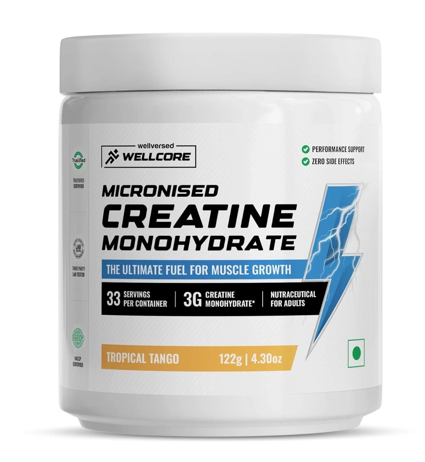 Wellcore Micronised Creatine Monohydrate Powder Tropical Tango Flavour 122g M363