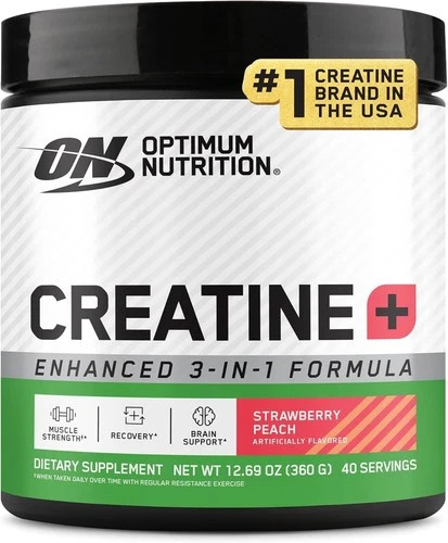 Optimum Nutrition Creatine Monohydrate Plus Powder Strawberry Peach 40 Servings