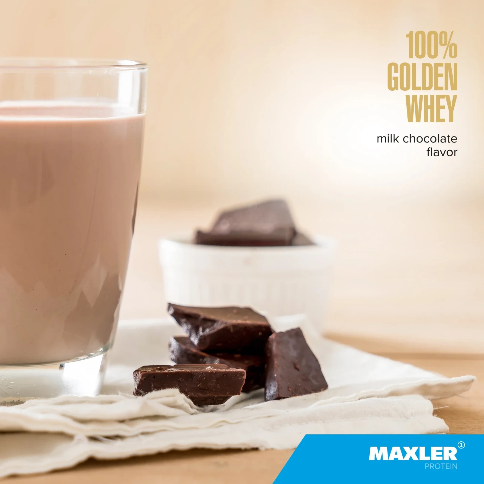 Maxler 100% Golden Whey Protein Powder – Milk Chocolate 2 lb