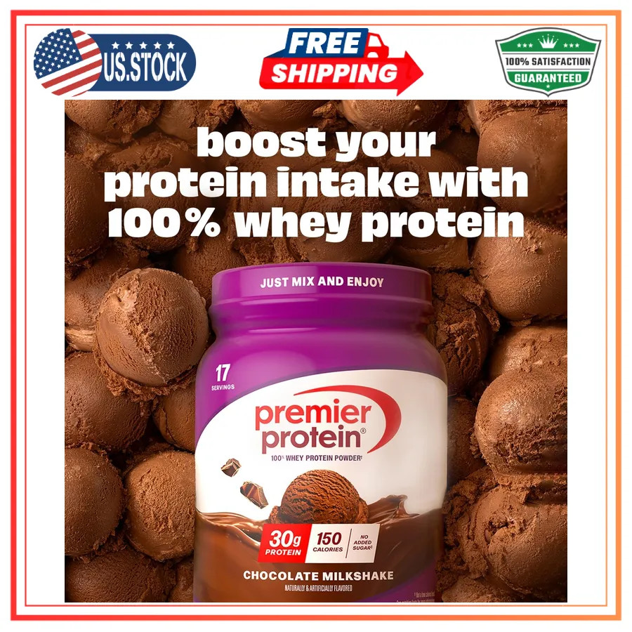 Premier Protein Powder Chocolate 100% Whey 30g Protein 1.44 lb Gluten Free