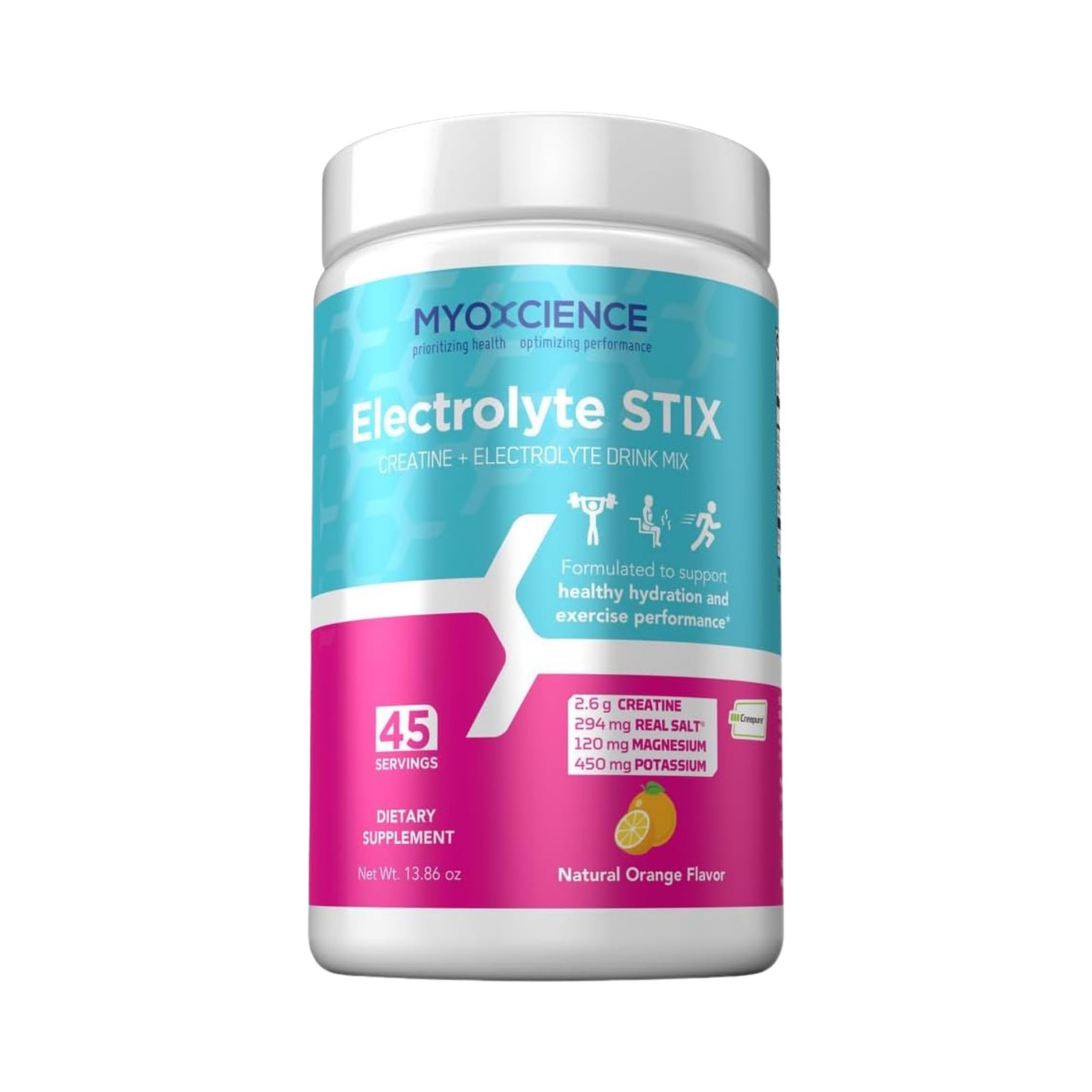 MYOXCIENCE Electrolyte STIX | Creatine Powder | Recovery 45 Count