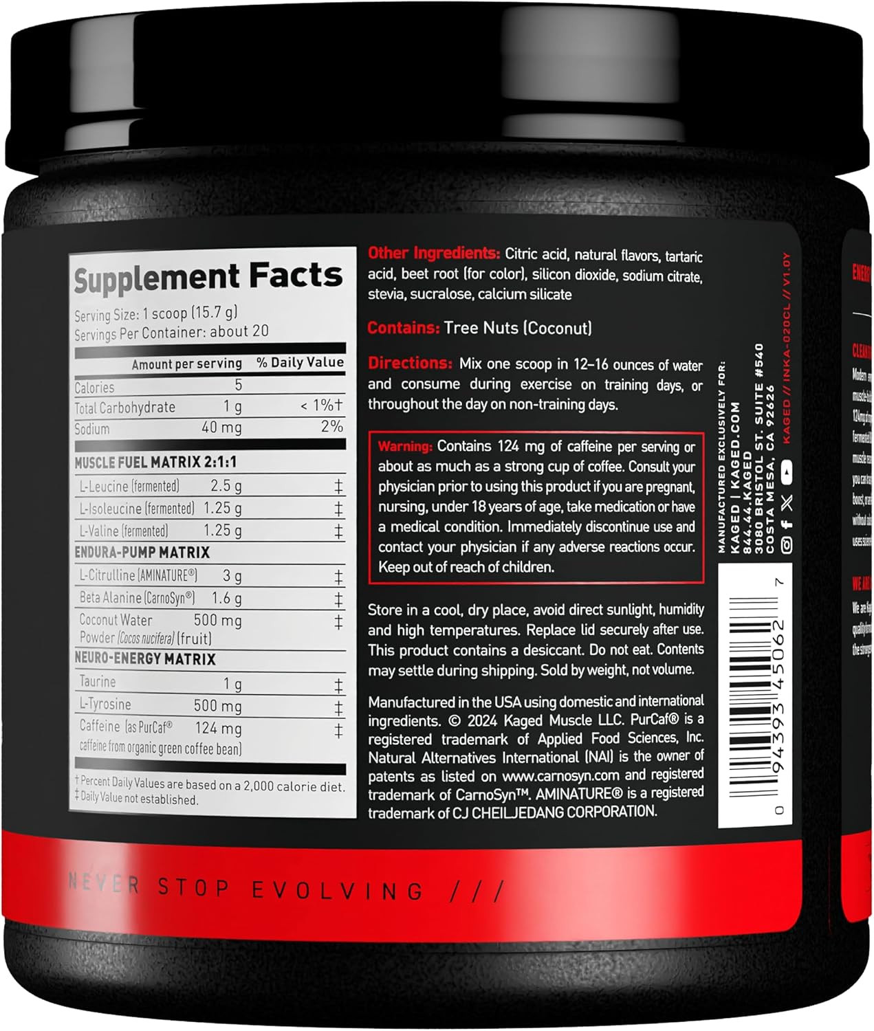 Intra-Workout Powder | Cherry Limeade | Bcaas, L-Citrulline & Beta-Alanine for E
