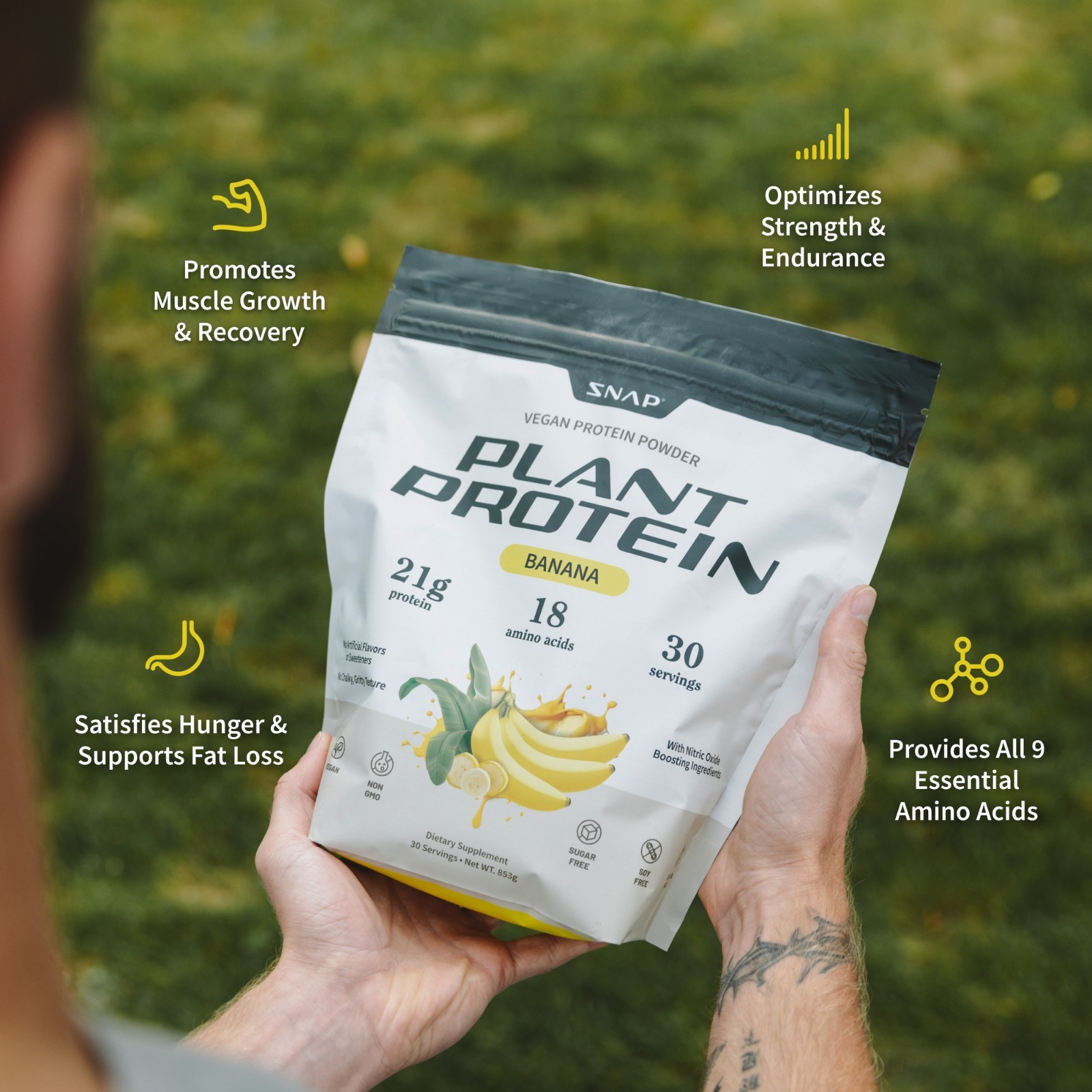 Vegan Organic Plant Protein Powder – SNAP Muscle Growth, Performance, & Recovery