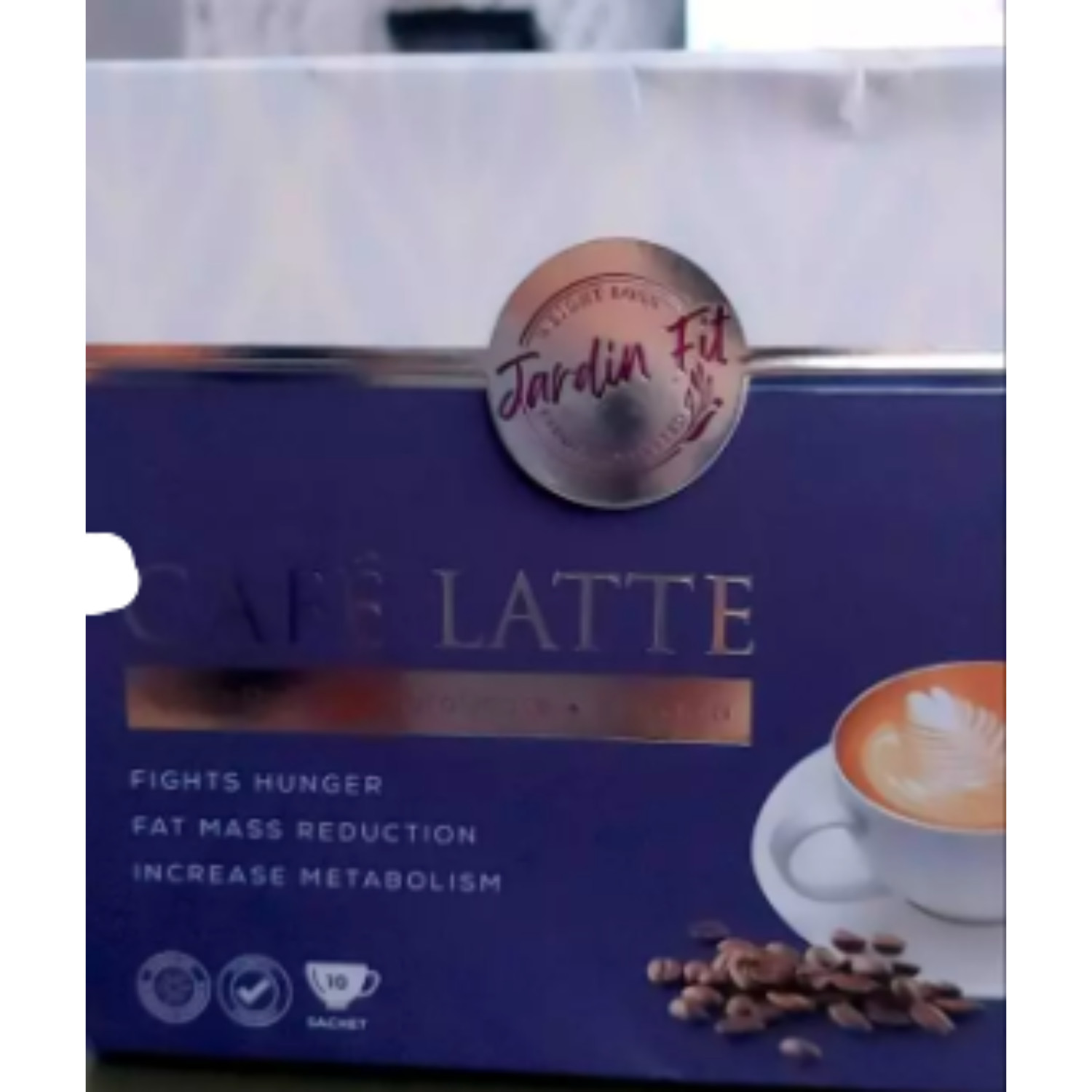 Jardin Pharma Cafe Latte No Sugar Added Coffee Mix with Fiber &Protein 10sachet