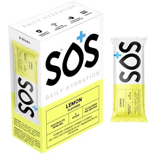 Hydration Electrolyte Powder Sticks | Low Sugar 0.23 Ounce (Pack of 8) Lemon