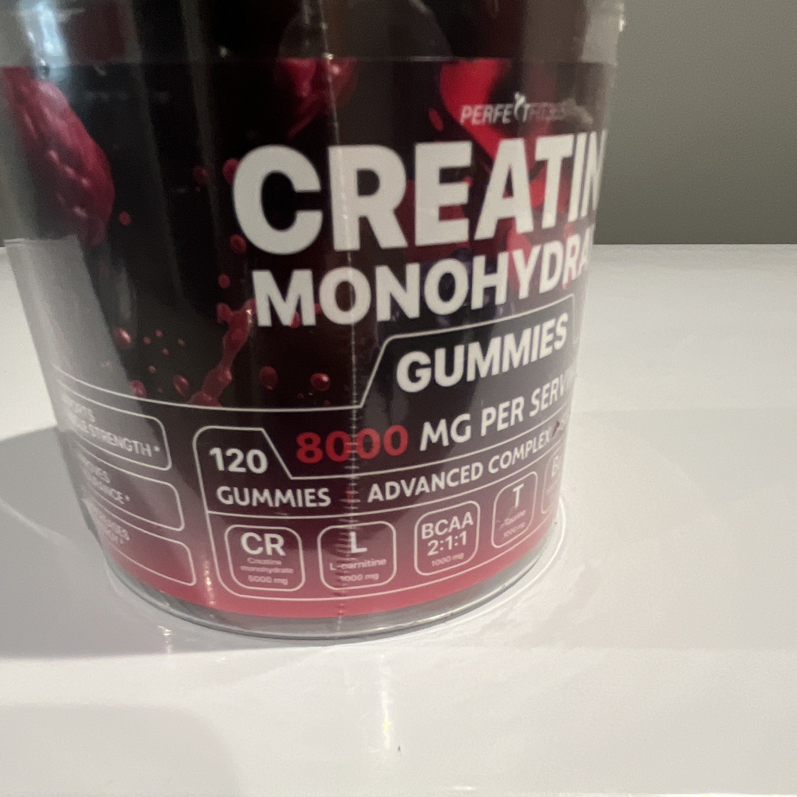 PerfectFit365 Creatine Monohydrate Gummies Sugar-Free Blackberry 120 8000mg