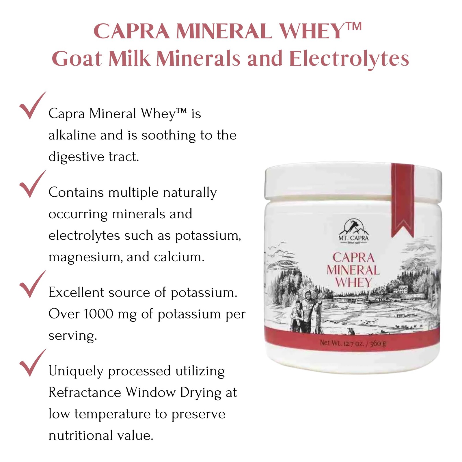 Mt. Capra Mineral Whey | A Whole Food, Bio-Available Mineral/Electrolyte Pow…