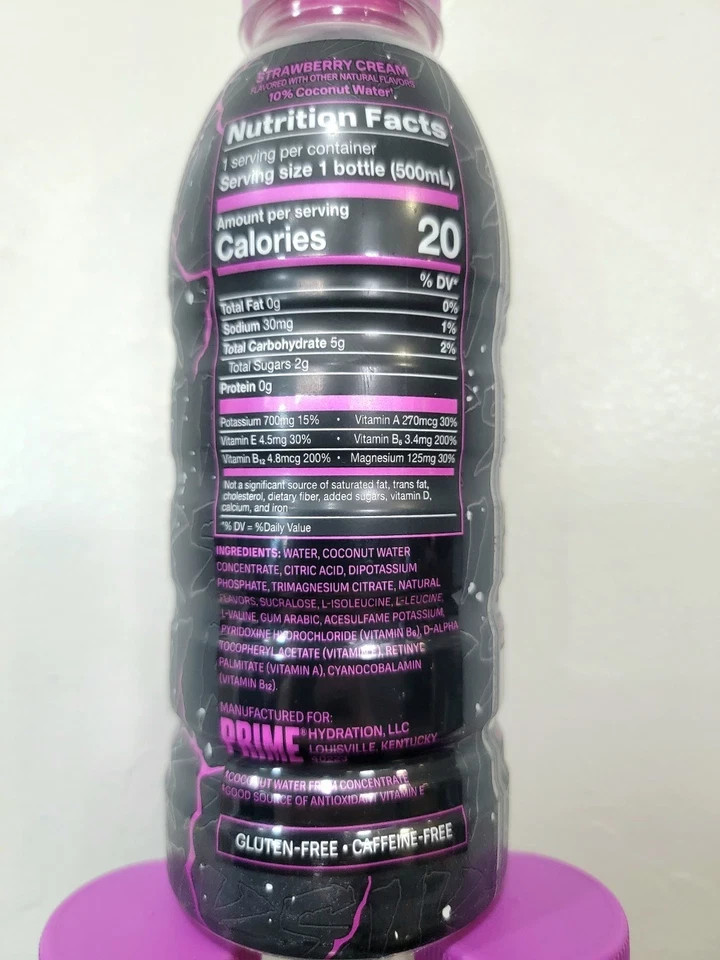 PRIME KSI THE NIGHTMARE LIMITED EDITION STRAWBERRY CREAM HYDRATION DRINK 3 Pack