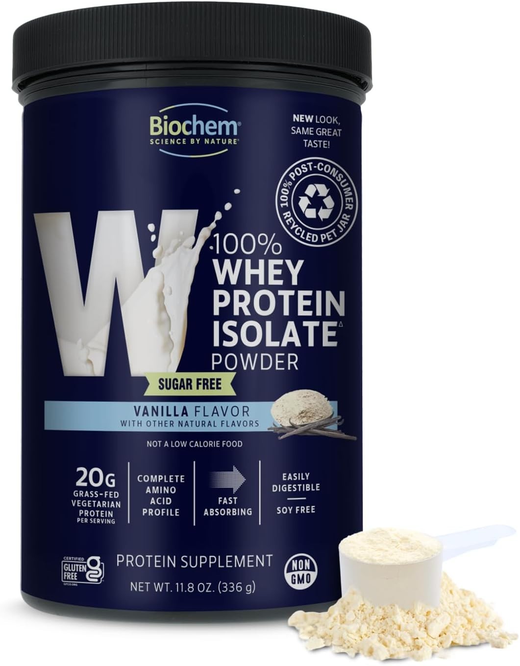20g Sugar-Free Vanilla Whey Protein – Gluten Free, Vegetarian 11.8oz