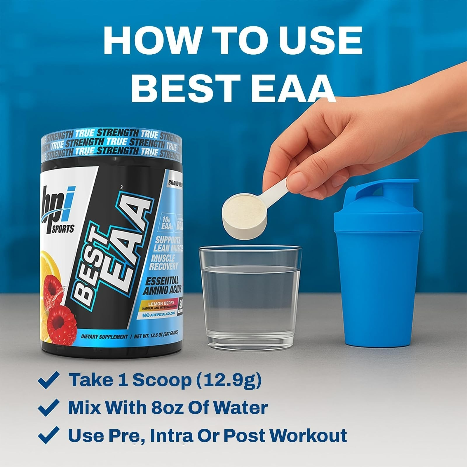 BPI Sports Essential Amino Acids EAA Powder – Lemon Berry Flavor