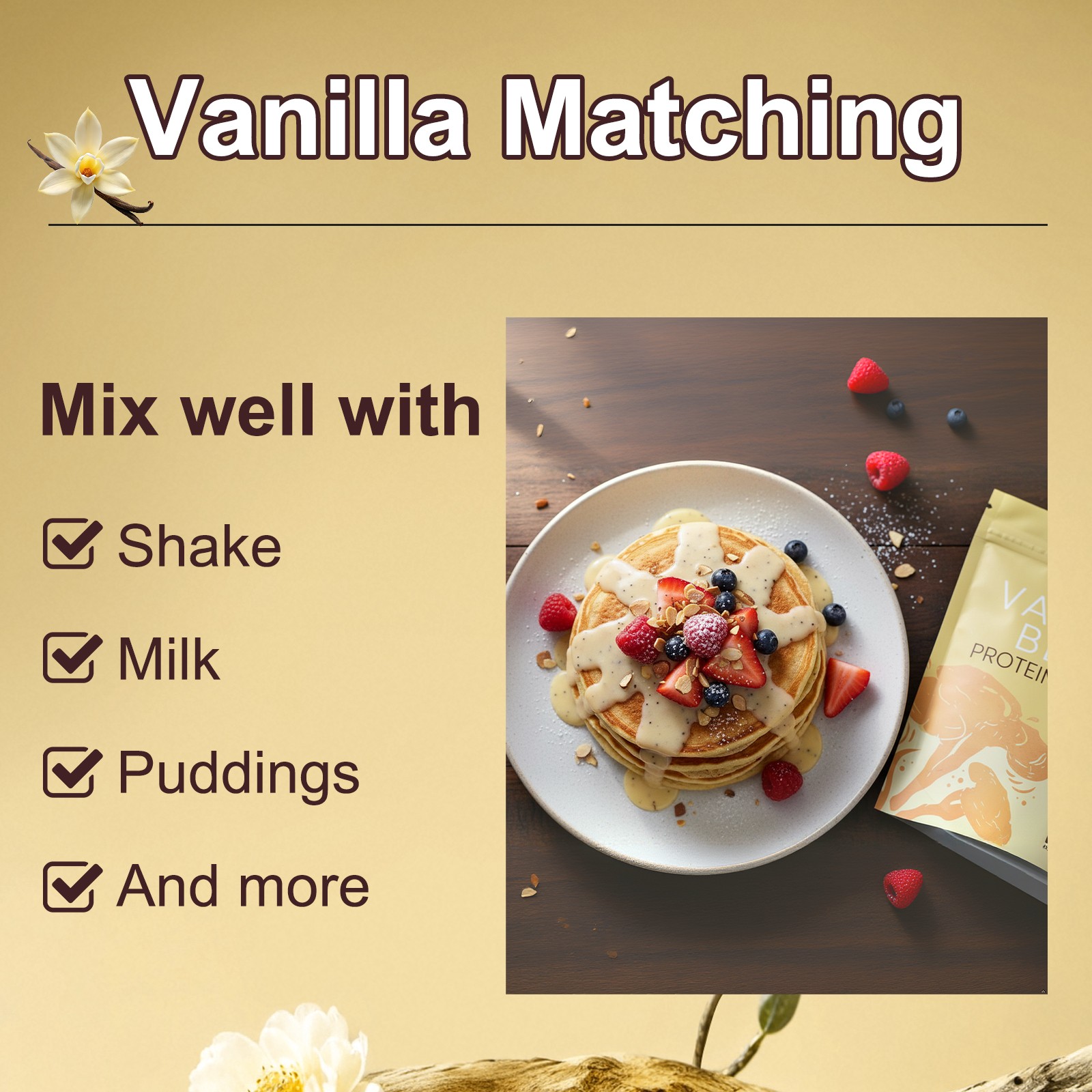 Bunkell Vanilla Protein Powder with Whey and Plant Proteins 495G Sugar-free
