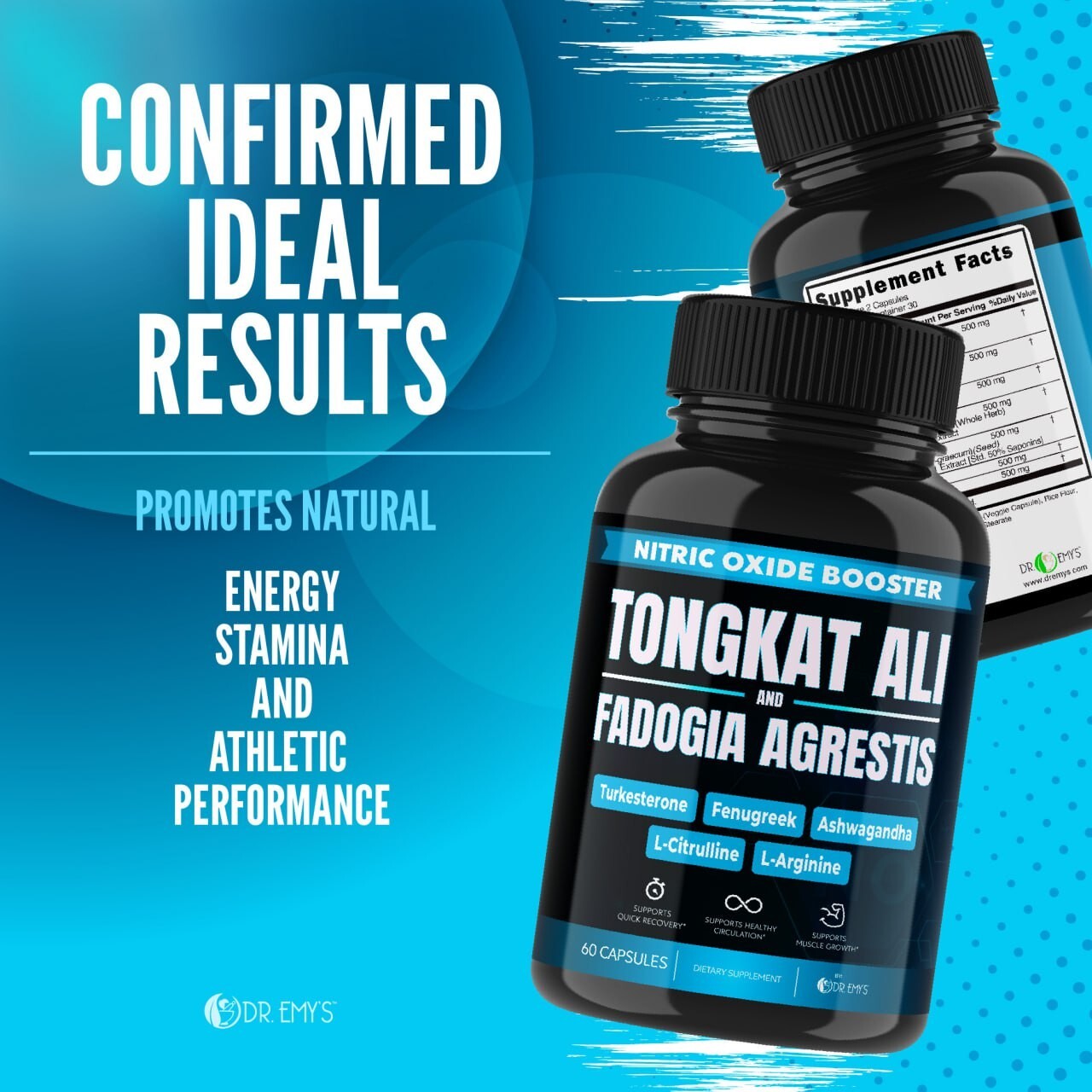 (1 Pack) Testosterone Supplement Booster Capsules Blood Flow Nitric Oxide