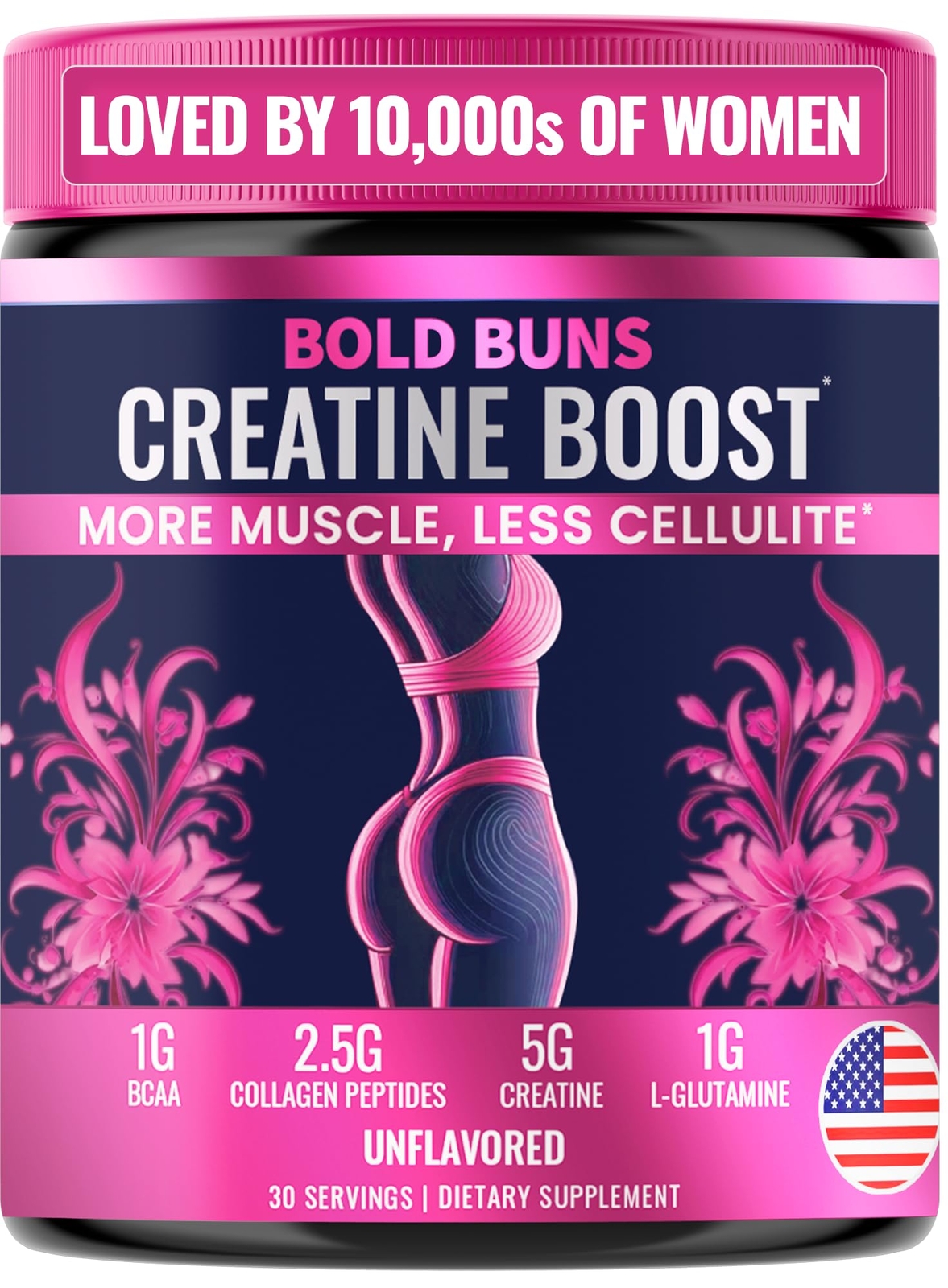 Bold Buns Creatine for Women 30 Servings – Booty Gain & Cellulite Support