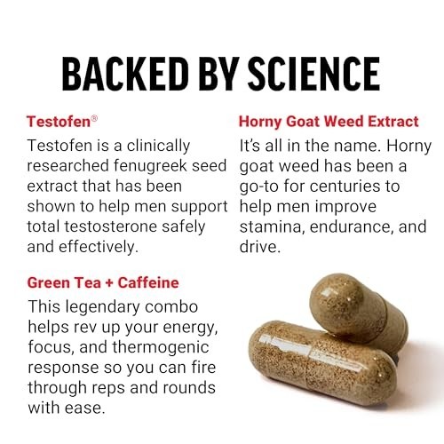 Total Testosterone Booster for Men – Lean Muscle, Energy Boost, Fenugreek & Gree