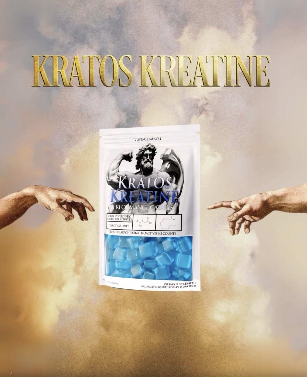 Kratos Micronized Creatine Gummy’s W/Arachidonic Acid By Vintage Muscle💪🏛️
