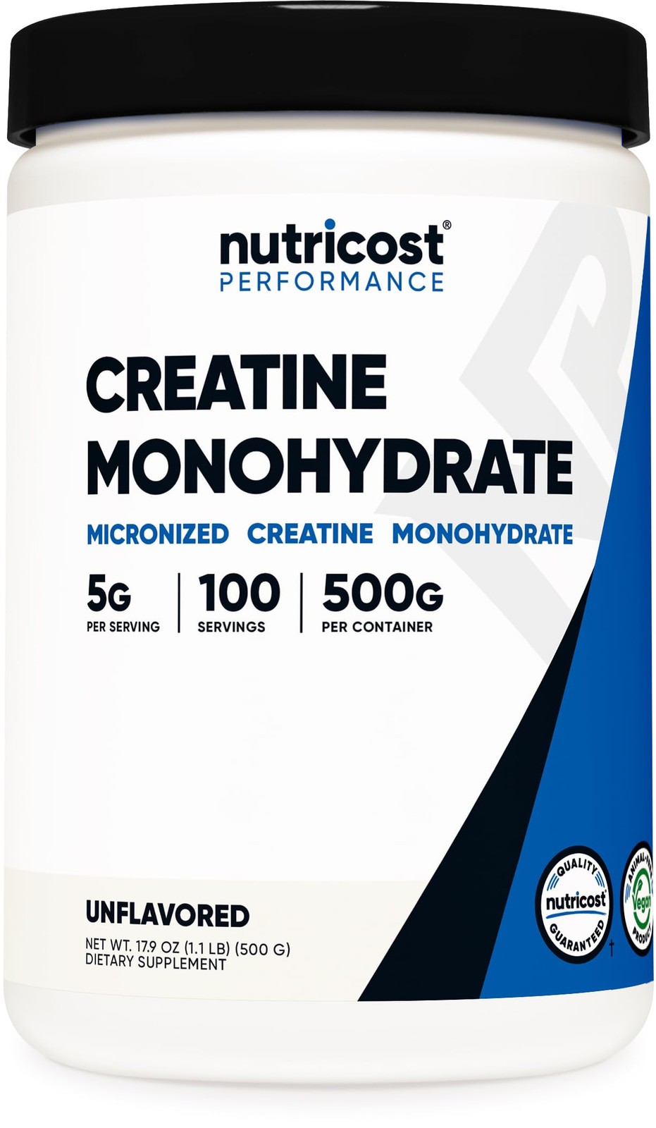 Nutricost Creatine Monohydrate Micronized Powder 500G 100 Servings 5000mg Per