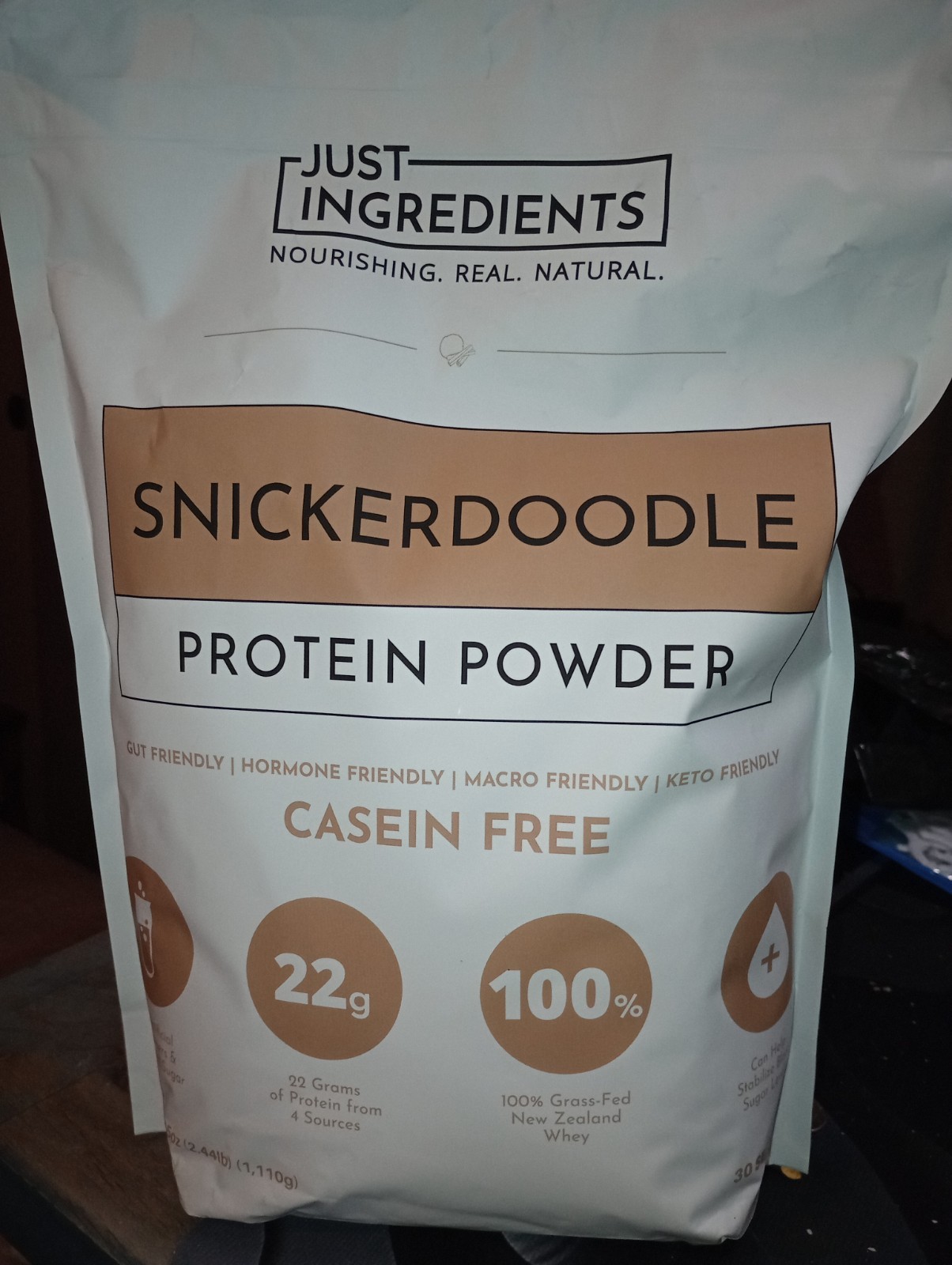 Just Ingredients Snickerdoodle Protein Powder ( 22g protein, 1110g, 30 servings)