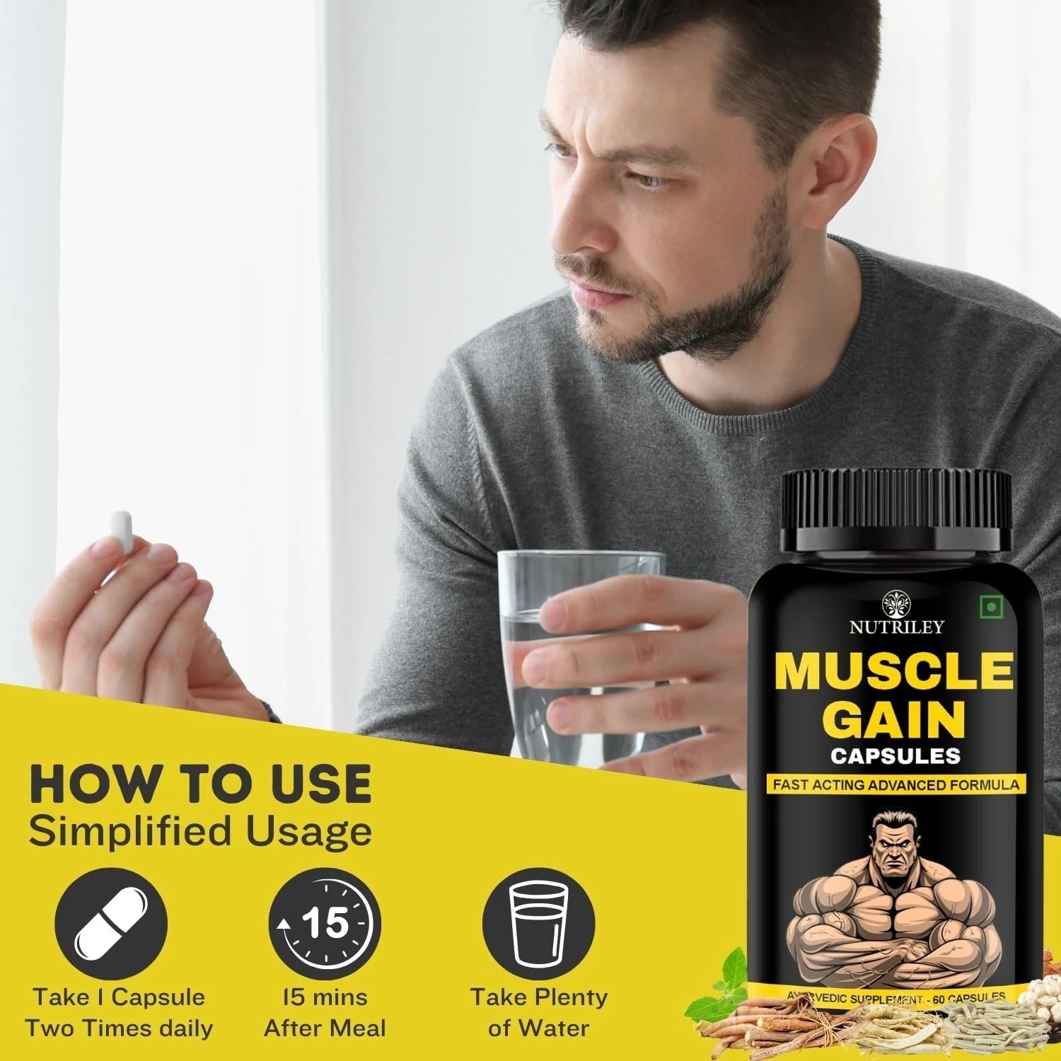 Advanced Bodybuilding Supplement | 60 Capsules | Energy Support USA Free Ship