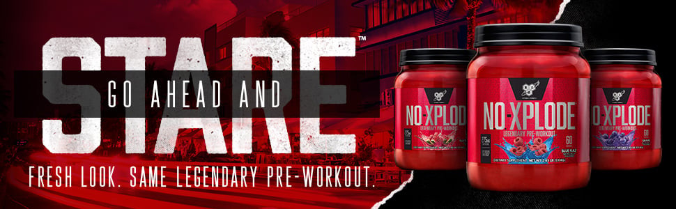 BSN N.O.-XPLODE Legendary Pre-Workout 30 Serving 275mg Caffeine Explosive Energy