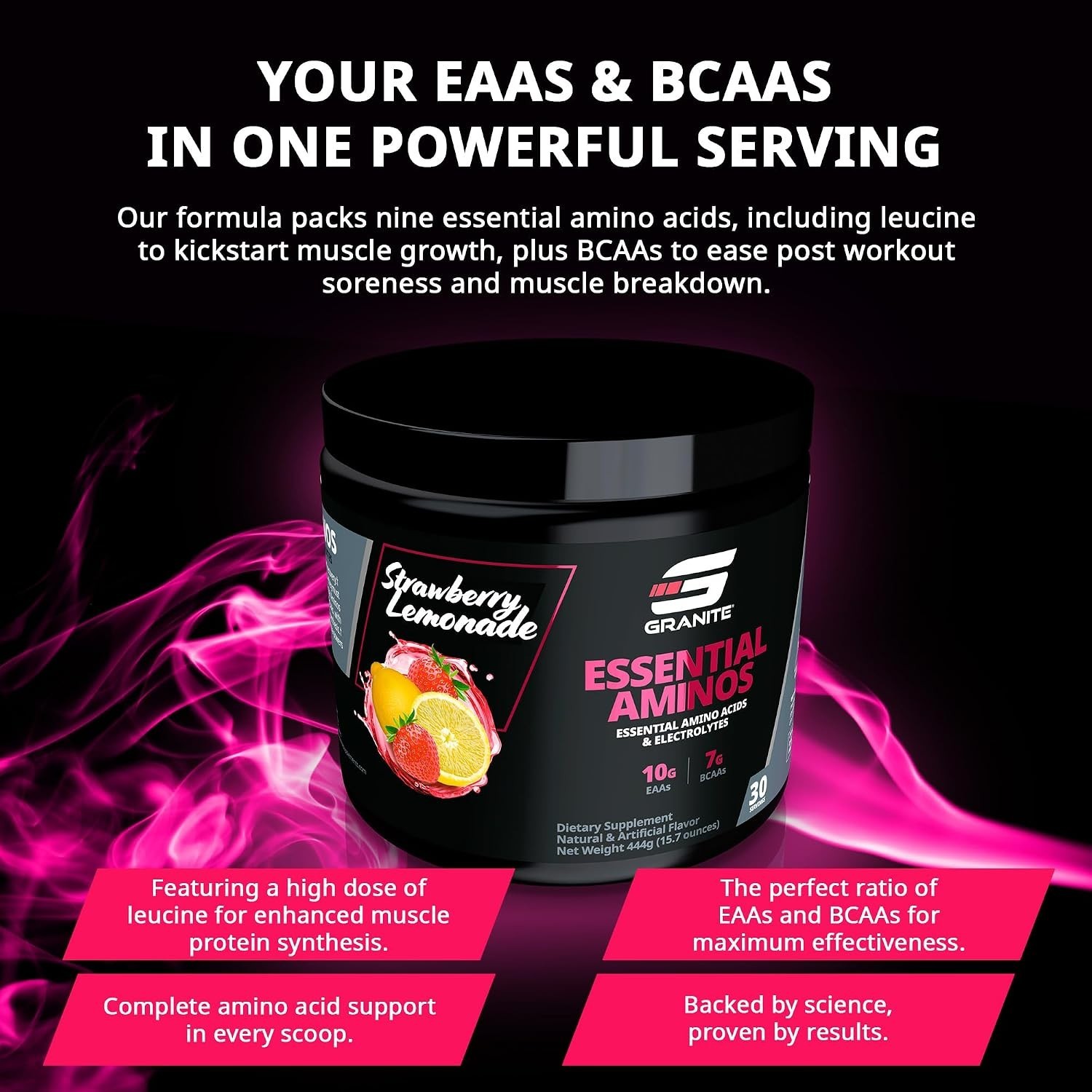 Granite Essential Amino Acids Powder for Muscle Recovery and Growth with 10g …