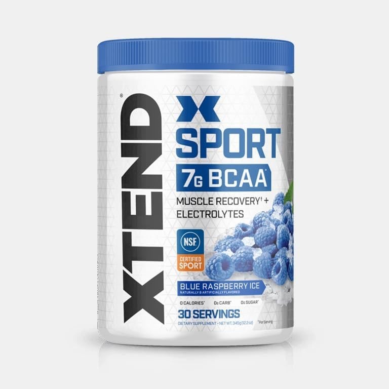 NSF Certified XTEND BCAA Powder – Blue Raspberry Ice Flavor for Muscle Growth