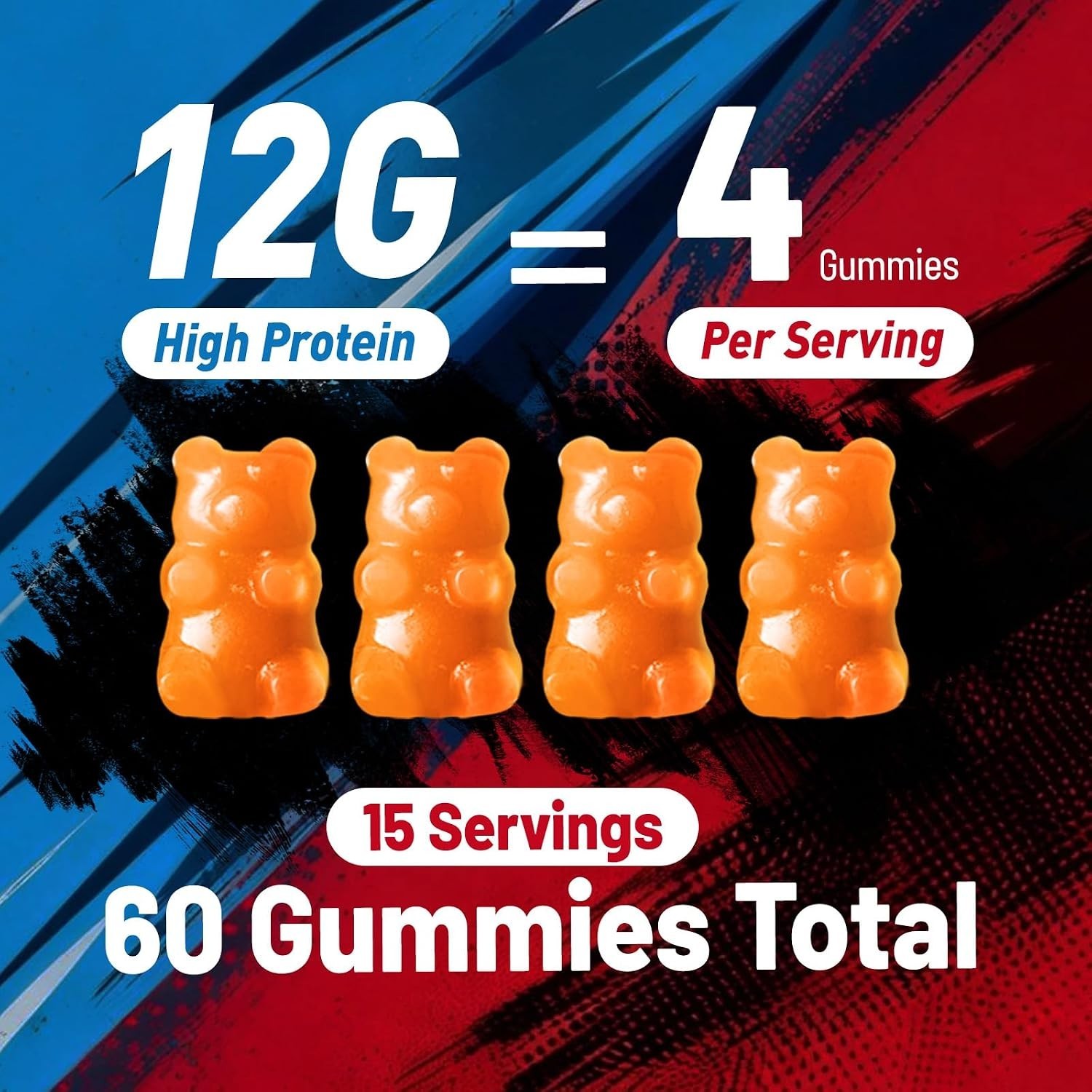Whey Protein Gummies for Women Men, 12G High Protein Supplements with Collagen