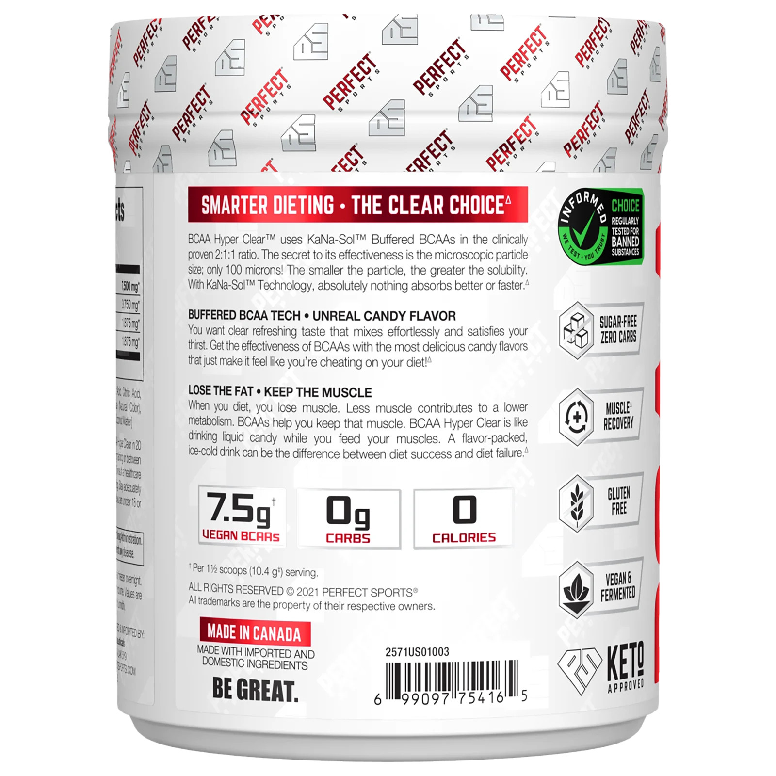 BCAA Hyper Clear, Intense Peach Rings, 10.9 oz (310 g)