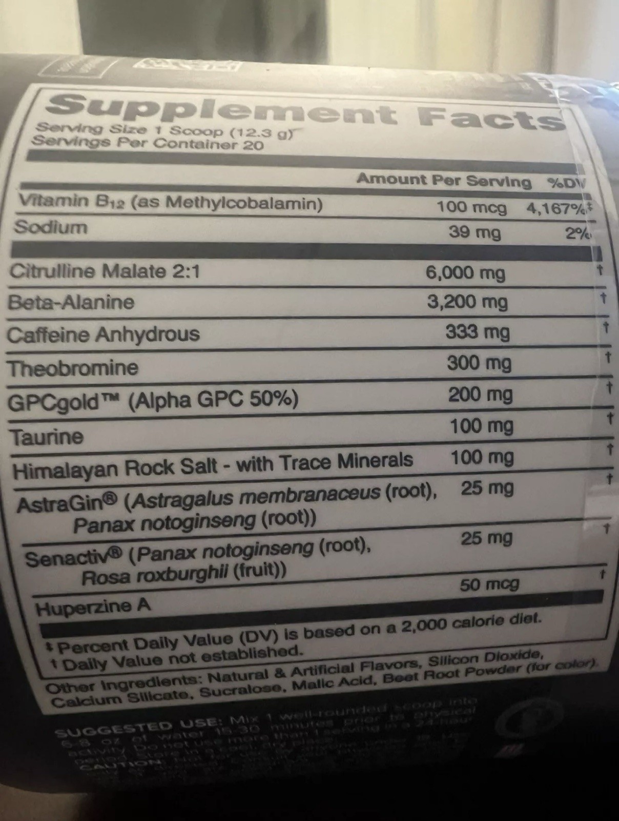 Bucked Up Woke AF Pre-Workout Powder Miami 333mg Caffeine 20 Servings Exp12/2026