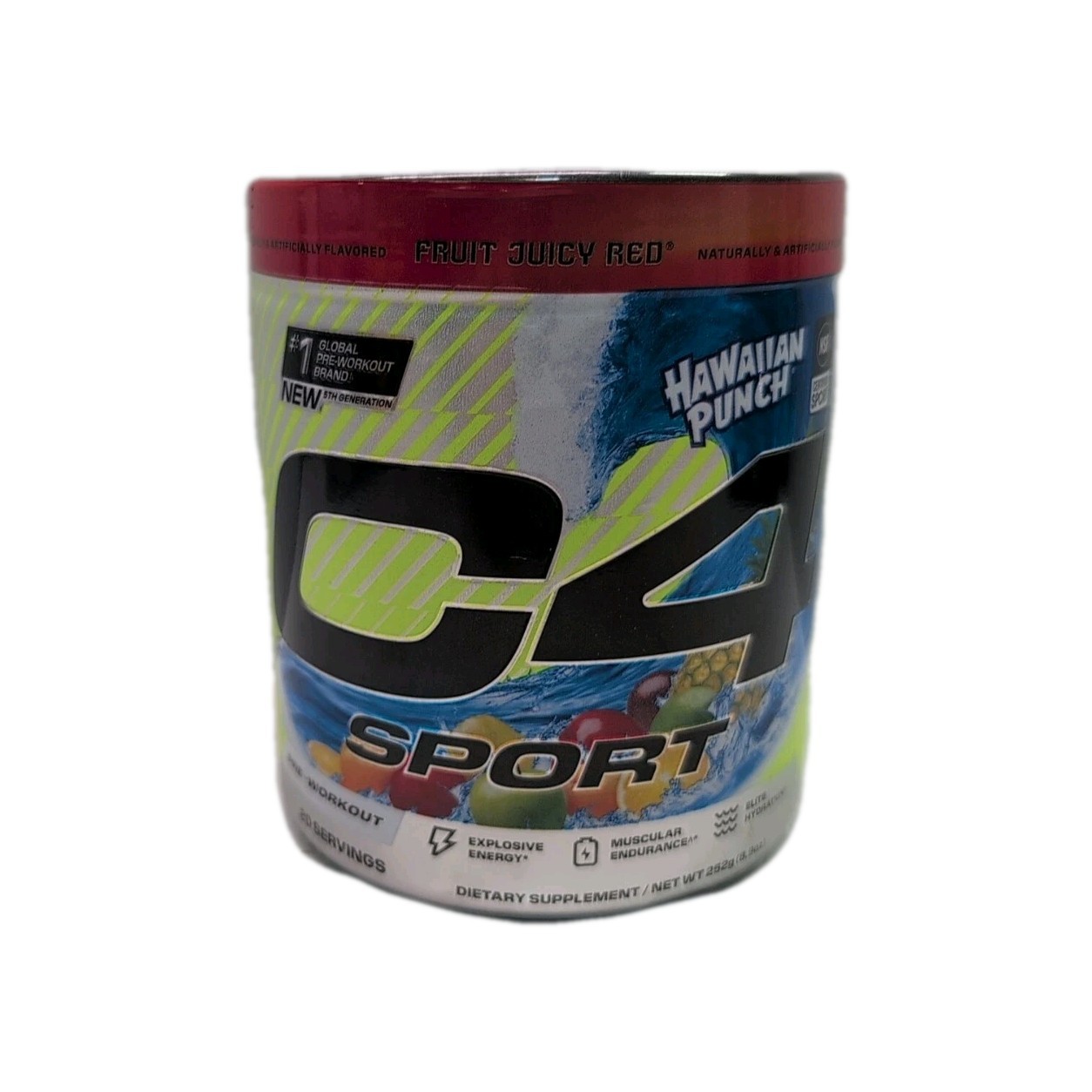 Cellucor C4 SPORT Pre-Workout 8.9oz Hawaiian Punch FRUIT JUICY RED 05/2027