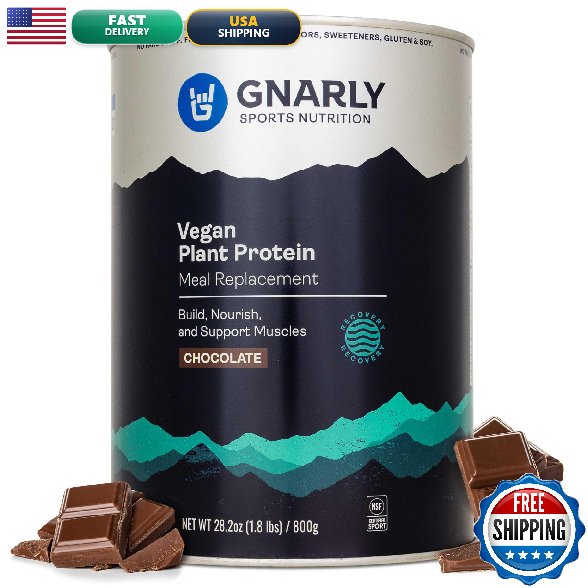 Gnarly Nutrition Vegan Plant Vegan Nsf Sport Replacement Daily Nutritional 28.2