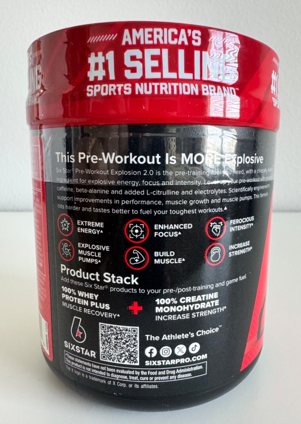 SixStar Pre-Workout Explosion 2.0 Fruit Punch 30 Servings EXP 06/27 Energy