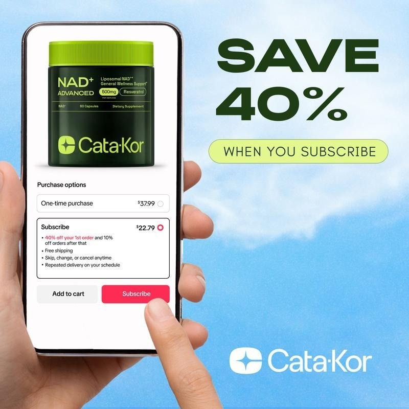3x Cata-Kor NAD+ Advanced – NAD Supplement with Resveratrol – 180 Capsules