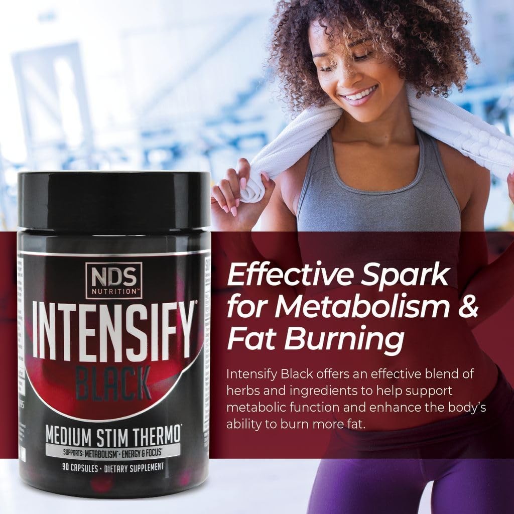 Intensify NDS Nutrition Black – Thermogenic Blend with 90 Count (Pack of 1)