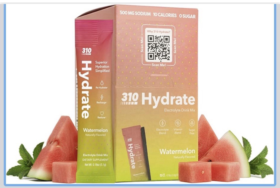 2x Boxes Watermelon 310 Nutrition Hydrate Electrolyte 283% B12 +B6+B5+B3 +111% C