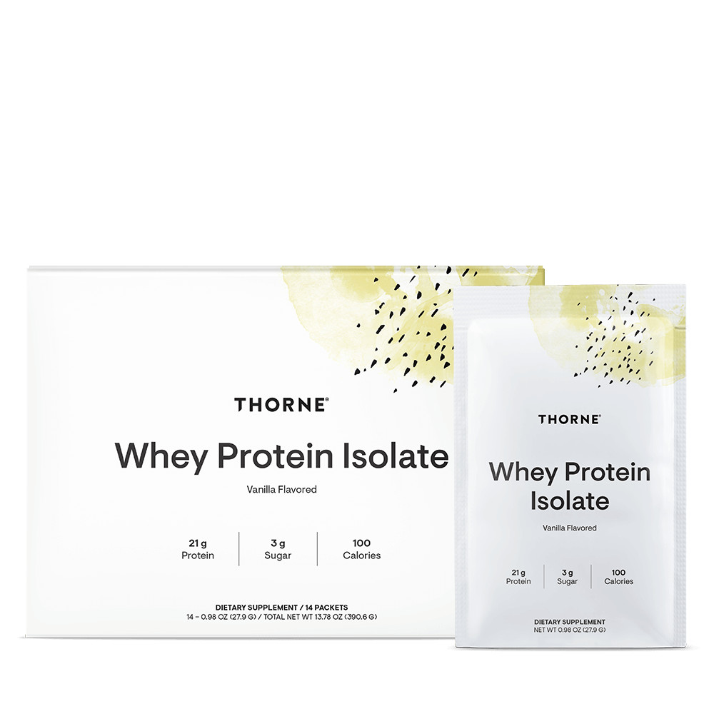 THORNE – Whey Protein Isolate – 14 PACKETS IN BOX – Vanilla