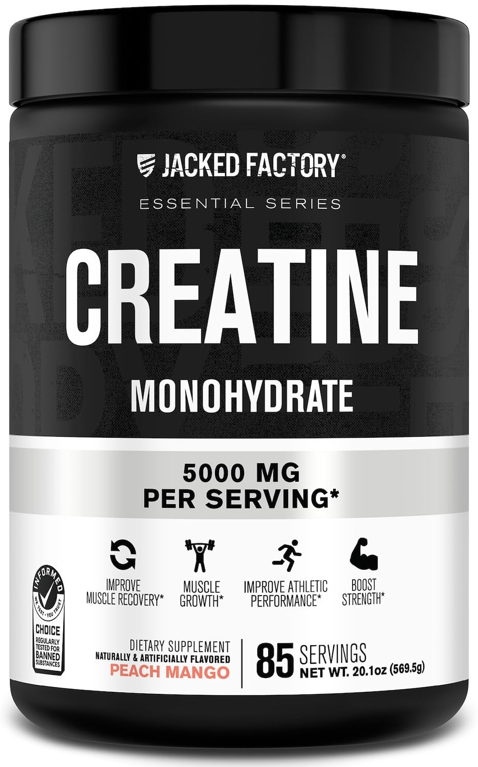 Jacked Factory Creatine Monohydrate Powder 425g – 5g 85 Servings (Pack of 1)