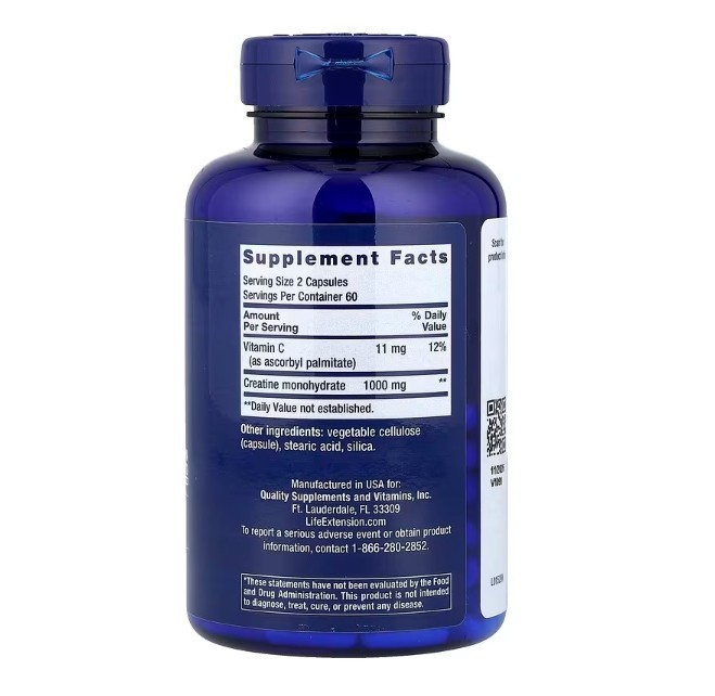 Life Extension, Creatine Capsules 2 PACK, 120 Capsules each (240 total!)