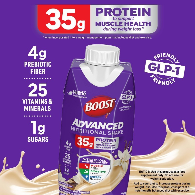 Boost Vanilla Protein Shake 4pk, 35g Protein, Ready to Drink