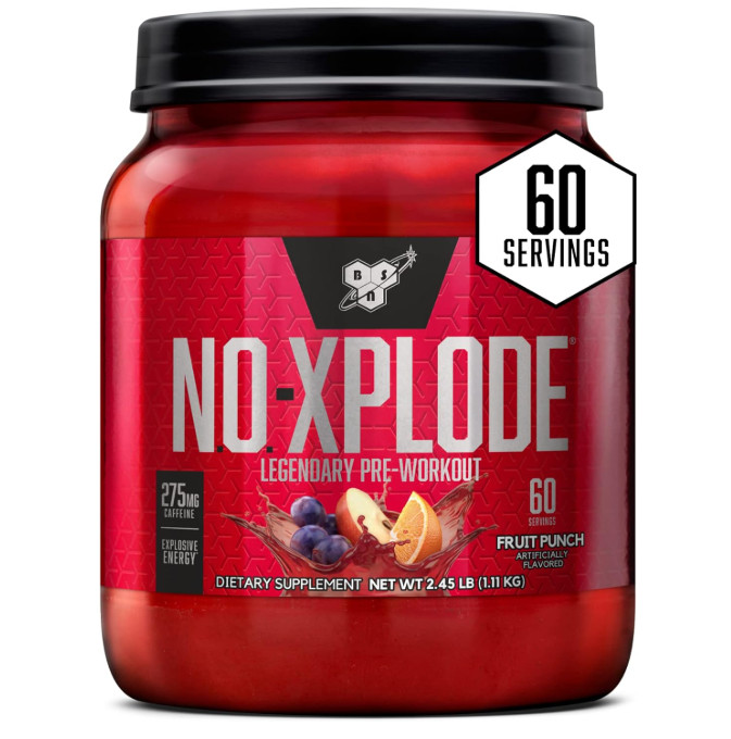 New Pre Workout N.O.-XPLODE, Fruit Punch 60 Servings with Creatine & Energy